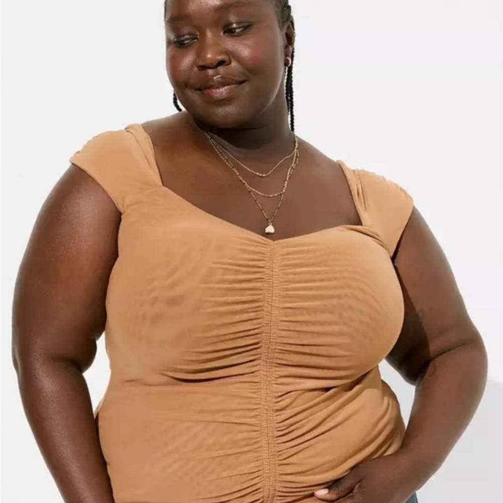 Torrid Mesh Ruched Tank - Picture 2 of 5